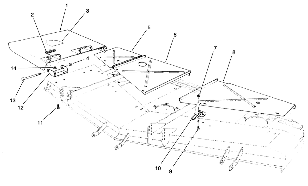 Cover & Deflector Assembly Diagram and Parts List for 30564 400001 - 499999 Toro Lawn Mower