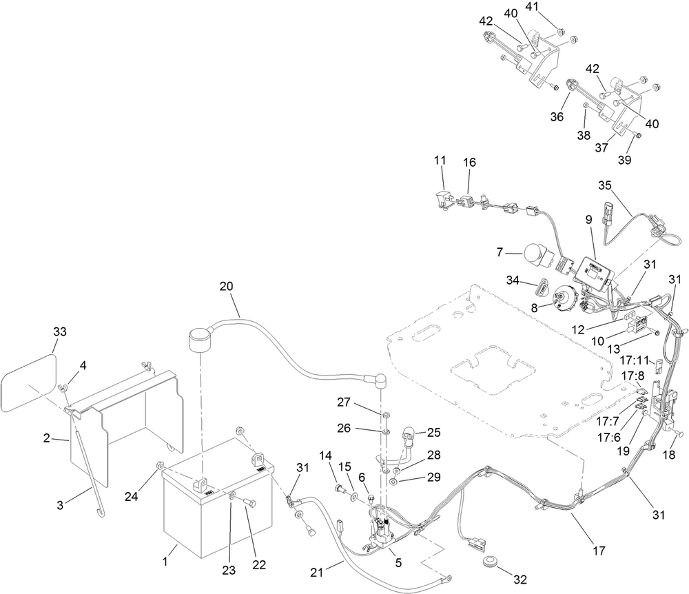 Electrical Assembly Diagram and Parts List for 74568TE (315000001-315999999)(2015) Toro Lawn Mower