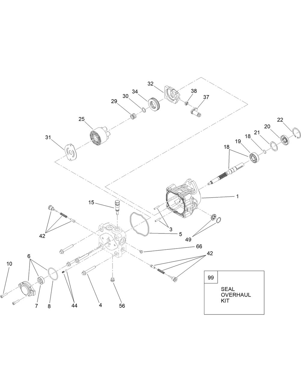 Hydraulic Pump Assembly No. 117-6409 Diagram and Parts List for 22972 412400000 - 414860999 Toro Lawn Tractor Accessories