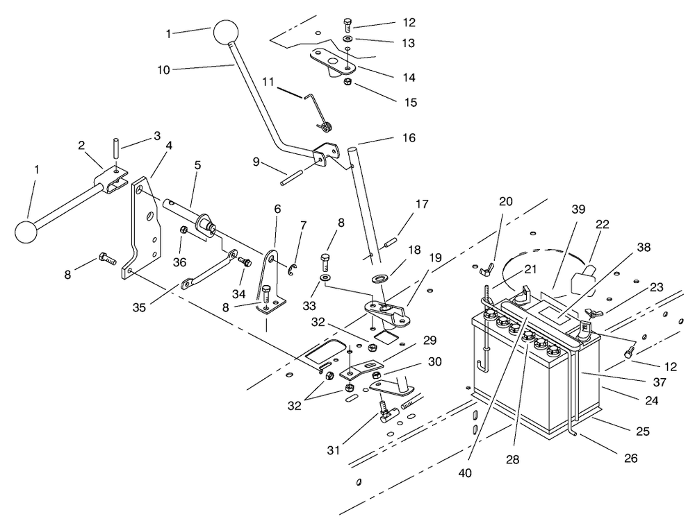 Transmission Linkage Assembly Diagram and Parts List for 70142 79000001 - 79999999 Toro Lawn Tractor