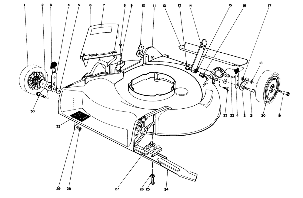Housing Assembly Diagram and Parts List for 16575C 8000001 - 8999999 Toro Lawn Mower