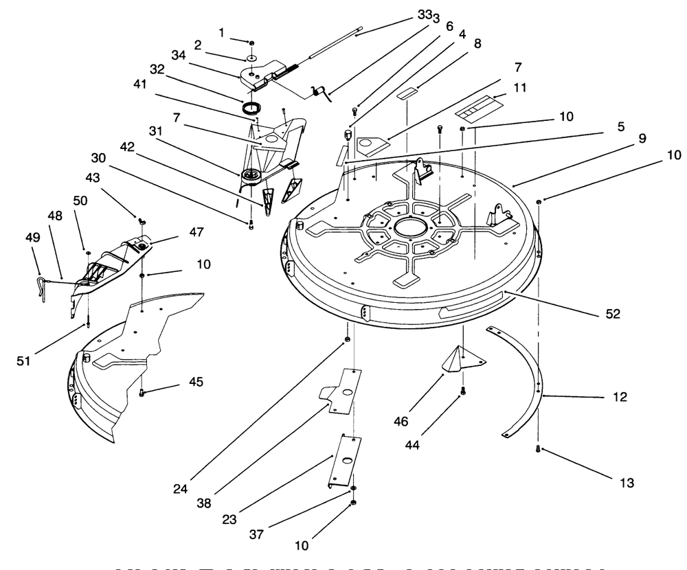 Deck Assembly (32" Cutting Unit) Diagram and Parts List for 71201 6900001 - 6999999 Toro Lawn Tractor