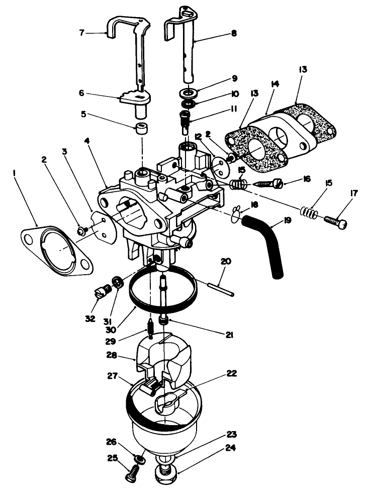 Carburetor Assembly (Model No. Vml0-2) Diagram and Parts List for 20320 2000001 - 2999999 Toro Lawn Mower