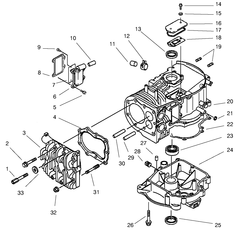 Crankcase Kawasaki Model Fb460v Type Ks08 Diagram and Parts List for 30167 990001 - 999999 Toro Lawn Tractor Accessories