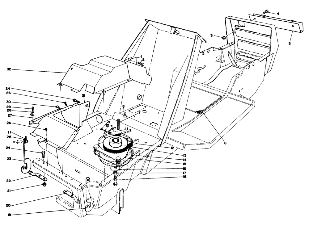 Clutch & Pulley Assembly Diagram and Parts List for 57360 7000001 - 7999999 Toro Lawn Tractor