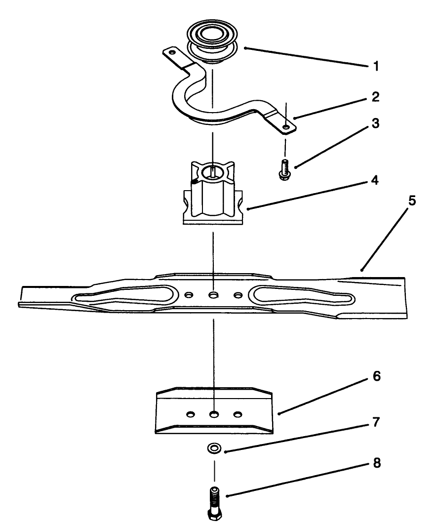 Blade Assembly Diagram and Parts List for 20802BC 5900001 - 5999999 Toro Lawn Mower