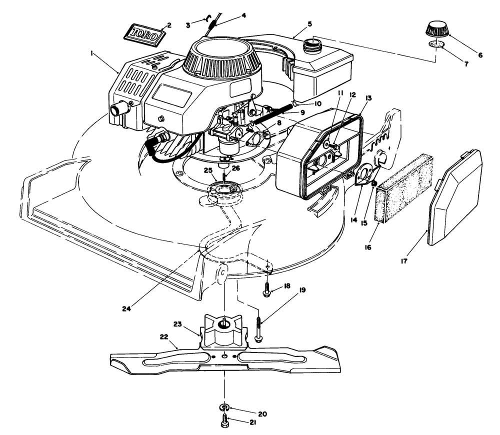 Engine Assembly Diagram and Parts List for 20680 5000001 - 5999999 Toro Lawn Mower