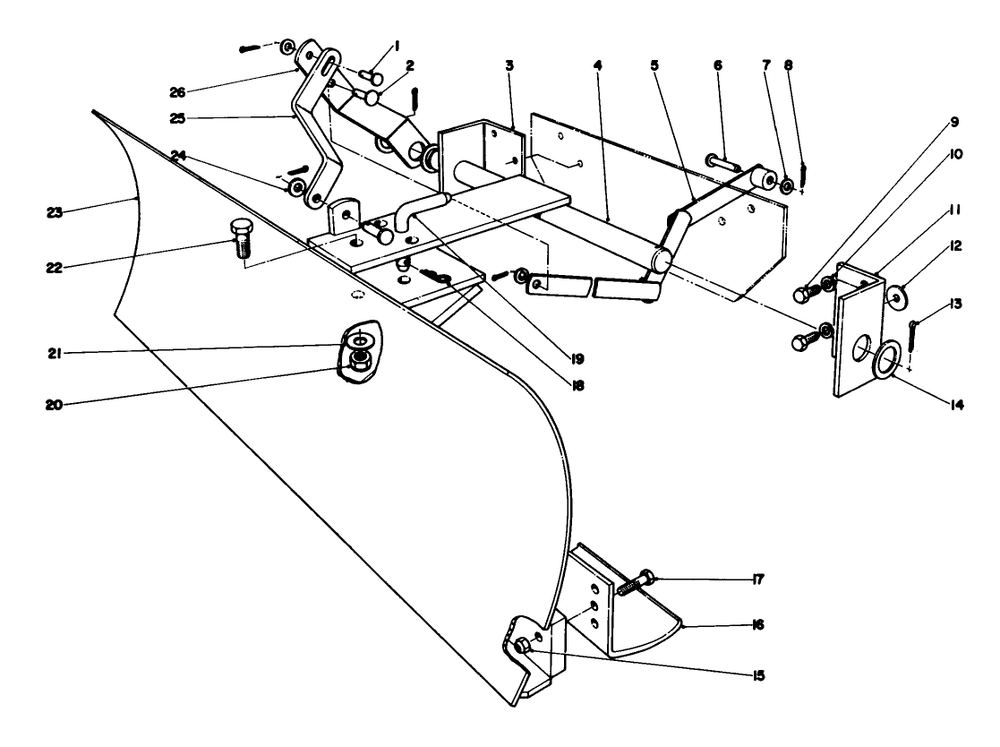 7 H.P. Tractor Snow Blade 36" (Model No. 59027) Diagram and Parts List for 59027 0000001 - 0999999 Toro Snow Blower