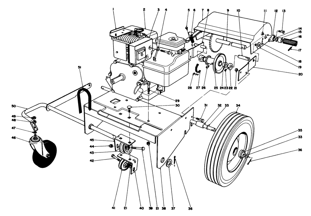 Engine And Base Assembly (Model 62923) Diagram and Parts List for 62923 8000001 - 8999999 Toro Leaf Blower / Vacuum
