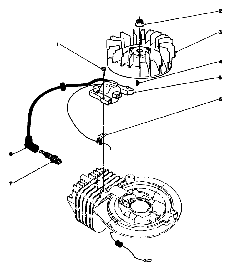 Flywheel & Magneto Assembly (Engine Model No. 47pj8) Diagram and Parts List for 20584C 9000001 - 9999999 Toro Lawn Mower