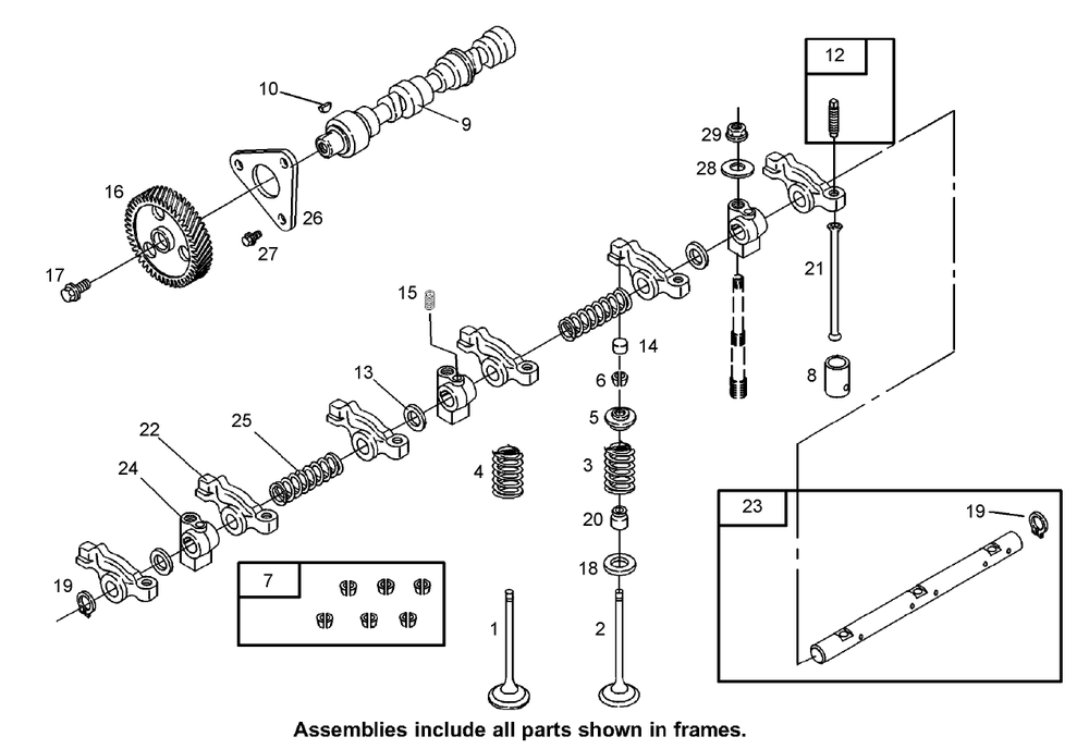 Camshaft Assembly Diagram and Parts List for 74268 (313000001-313999999)(2013) Toro Lawn Mower