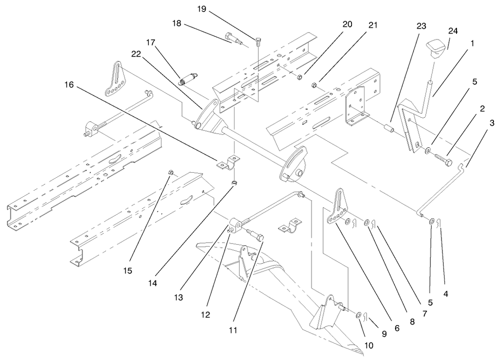 Height Of Cut Assembly Diagram and Parts List for 71217 7900001 - 7999999 Toro Lawn Tractor