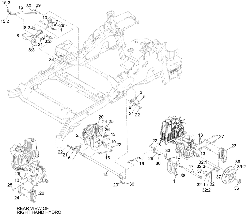 Park Brake Assembly Diagram and Parts List for 72968 412413921 - 412799999 Toro Lawn Tractor