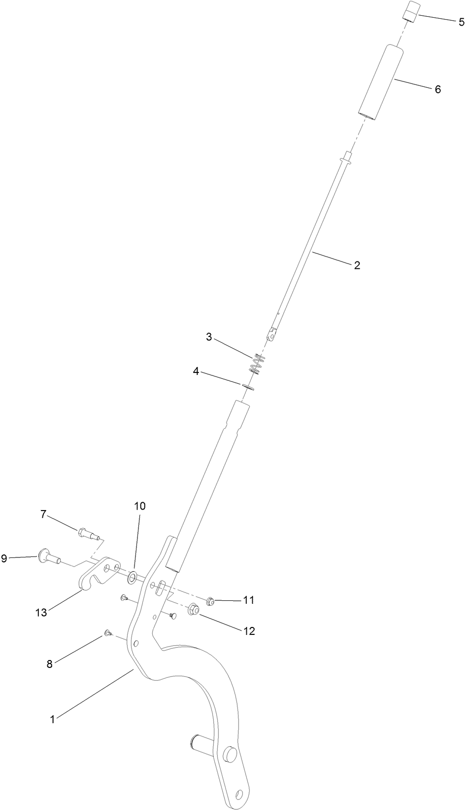Hoc Lever Assembly Diagram and Parts List for 74519 400000000-403253174 Toro Lawn Mower