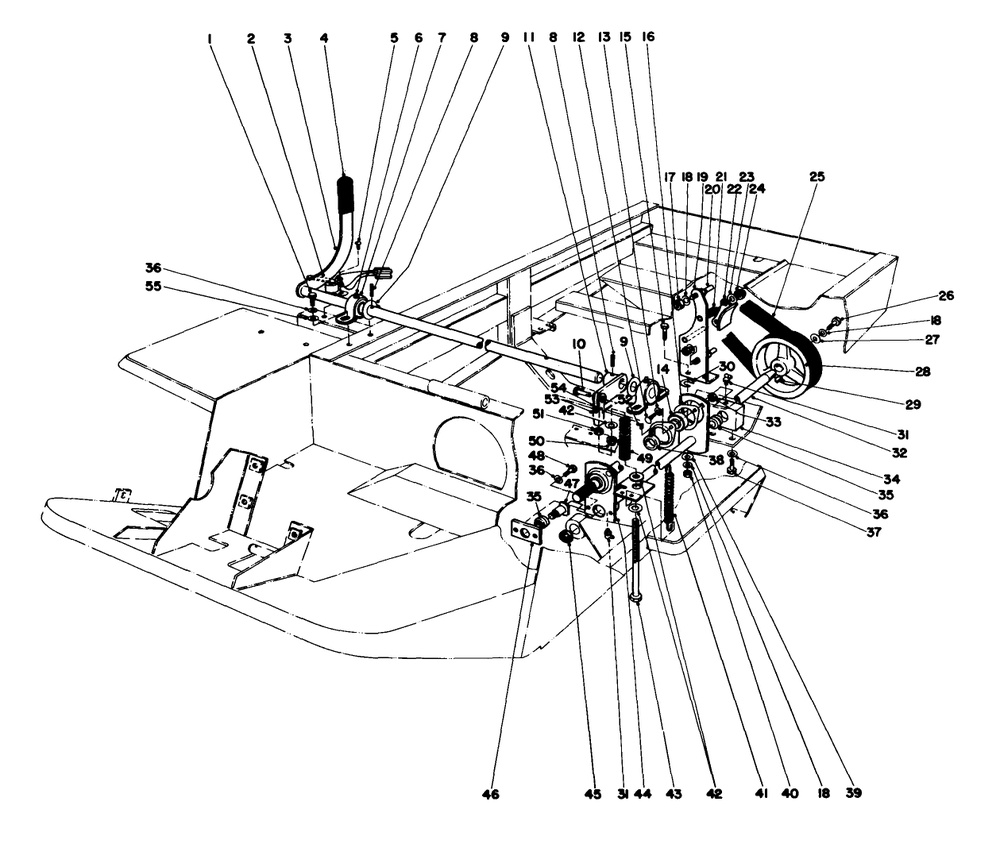 Power Take Off Assembly Diagram and Parts List for 30550 80000001 - 89999999 Toro Lawn Tractor