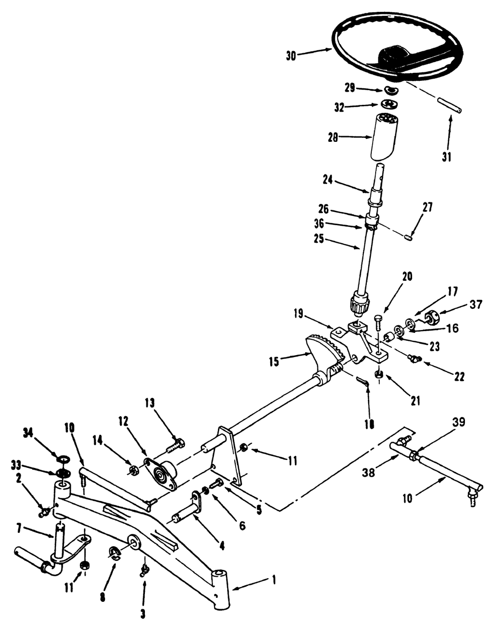 Front Axle And Steering Diagram and Parts List for 31-10K803 2000001 - 2999999 Toro Lawn Tractor