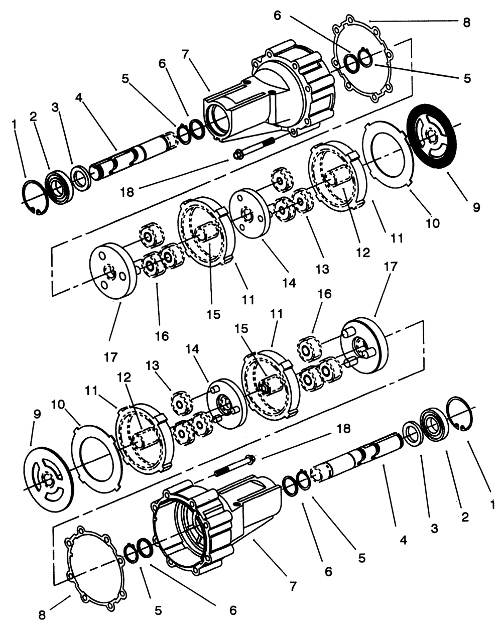 Transmission Eaton Model 751-045 Diagram and Parts List for 22-14OE02 2000001 - 2999999 Toro Lawn Tractor
