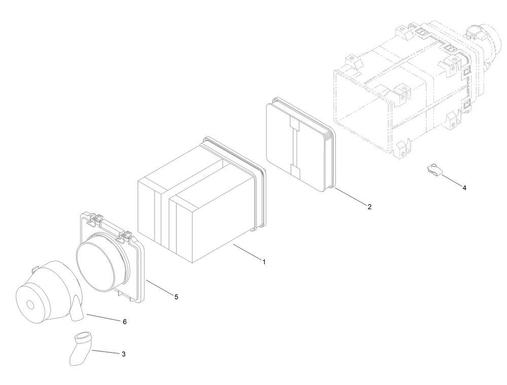 Air Cleaner Assembly No. 125-6545 Diagram and Parts List for 23823W 316000001 - 316999999 Toro Lawn Tractor Accessories