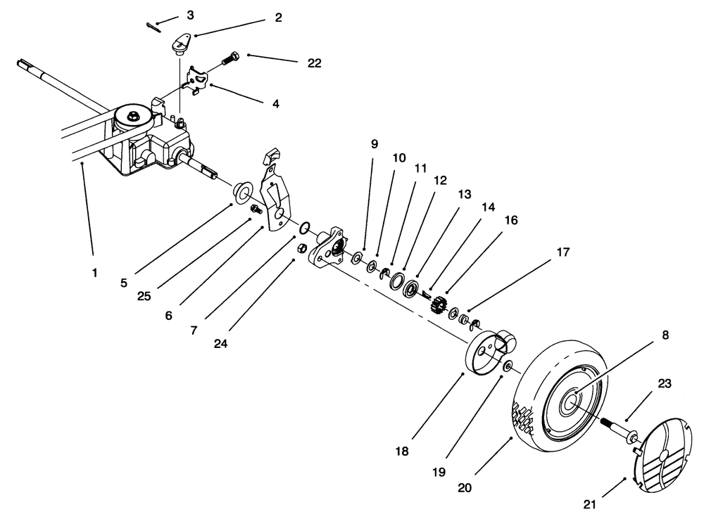 Rear Axle Assembly Diagram and Parts List for 20473 6900001 - 6999999 Toro Lawn Mower