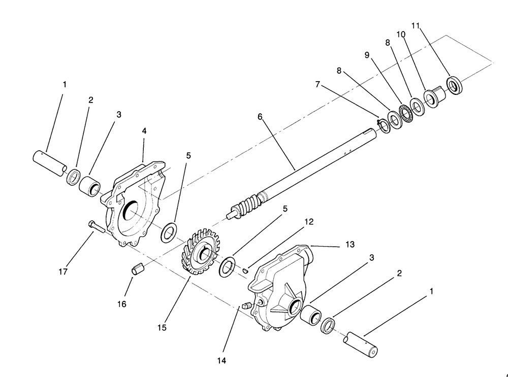 28" Auger Gearcase Assembly No. 74-1561 Diagram and Parts List for 38570 3900001 - 3999999 Toro Snow Blower