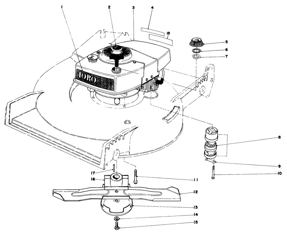 Engine Assembly Diagram and Parts List for 20610 0000001 - 0999999 Toro Lawn Mower