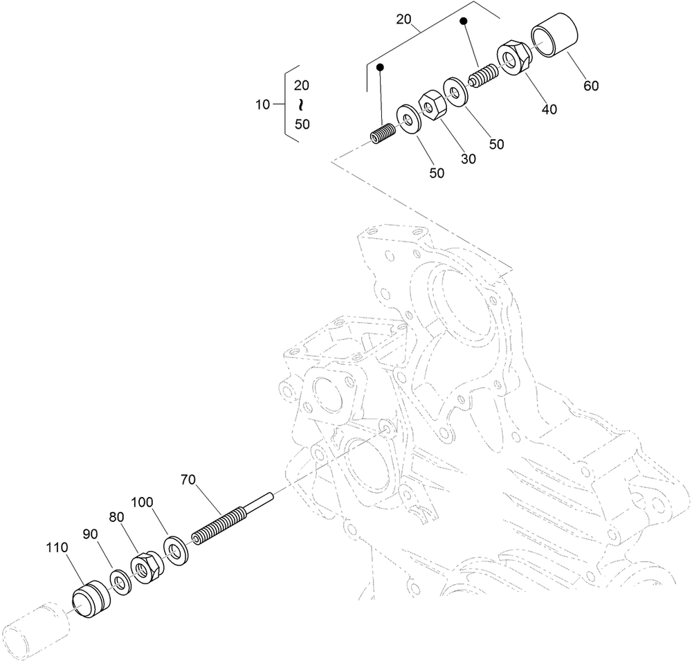 Idle Apparatus Assembly Diagram and Parts List for 22337CP 410400000 - 999999999 Toro Lawn Tractor Accessories