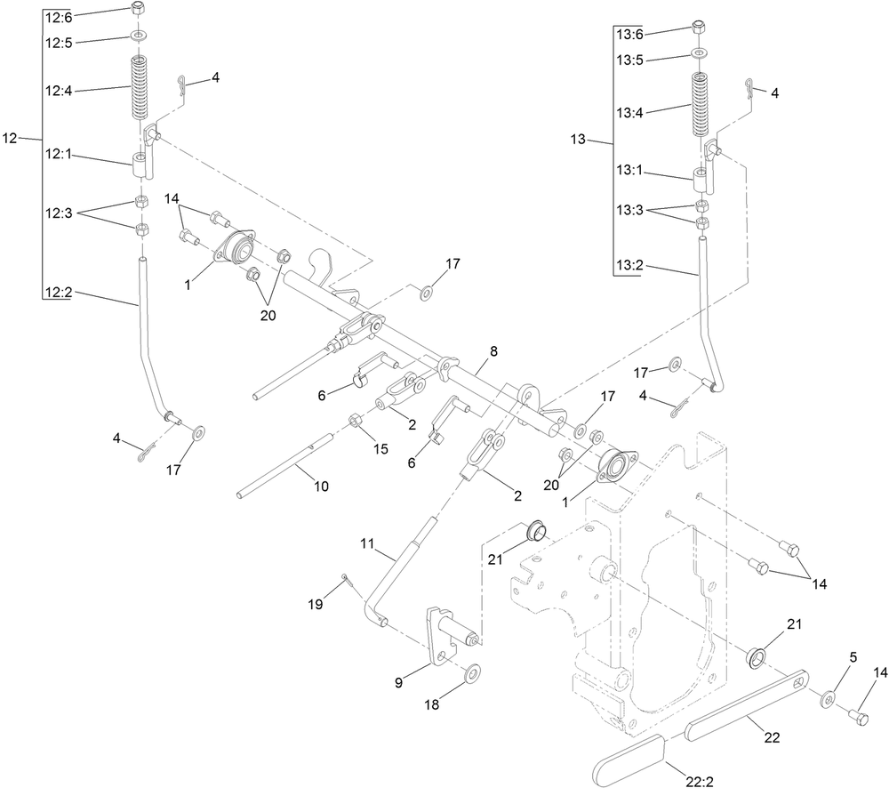 Parking Brake Assembly Diagram and Parts List for 74316 400000000 - 999999999 Toro Lawn Tractor