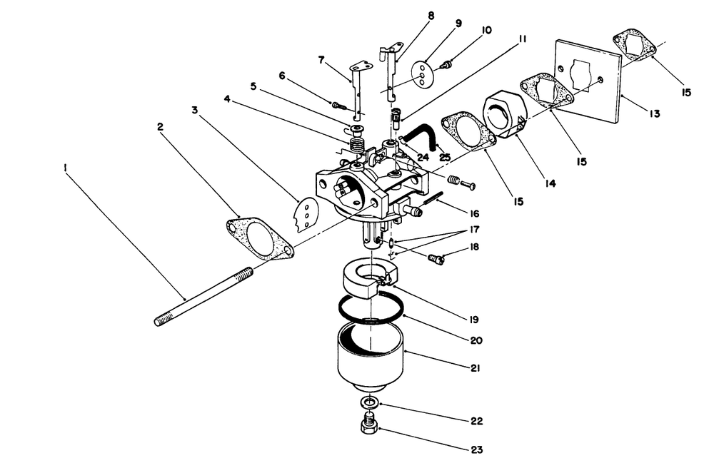 Carburetor Assembly (Engine Model No. 47pm1-2)(Serial No. 2000001-2005000) Diagram and Parts List for 20329 2000001 - 2999999 Toro Lawn Mower