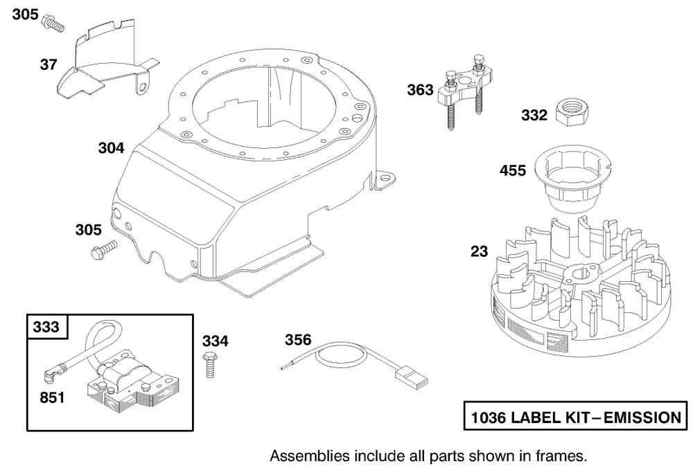 Engine Briggs & Stratton Model 12f802-1767-E1 Diagram and Parts List for 20808 9900001 - 9999999 Toro Lawn Mower