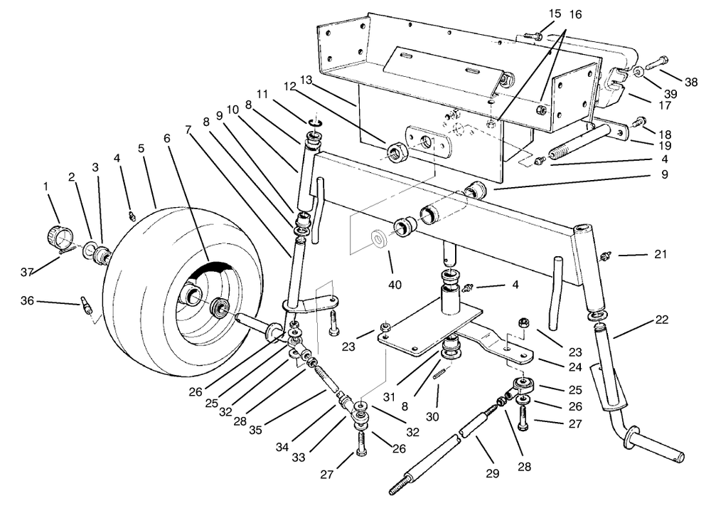 Rear Axle Assembly Diagram and Parts List for 30611 690001 - 699999 Toro Lawn Tractor