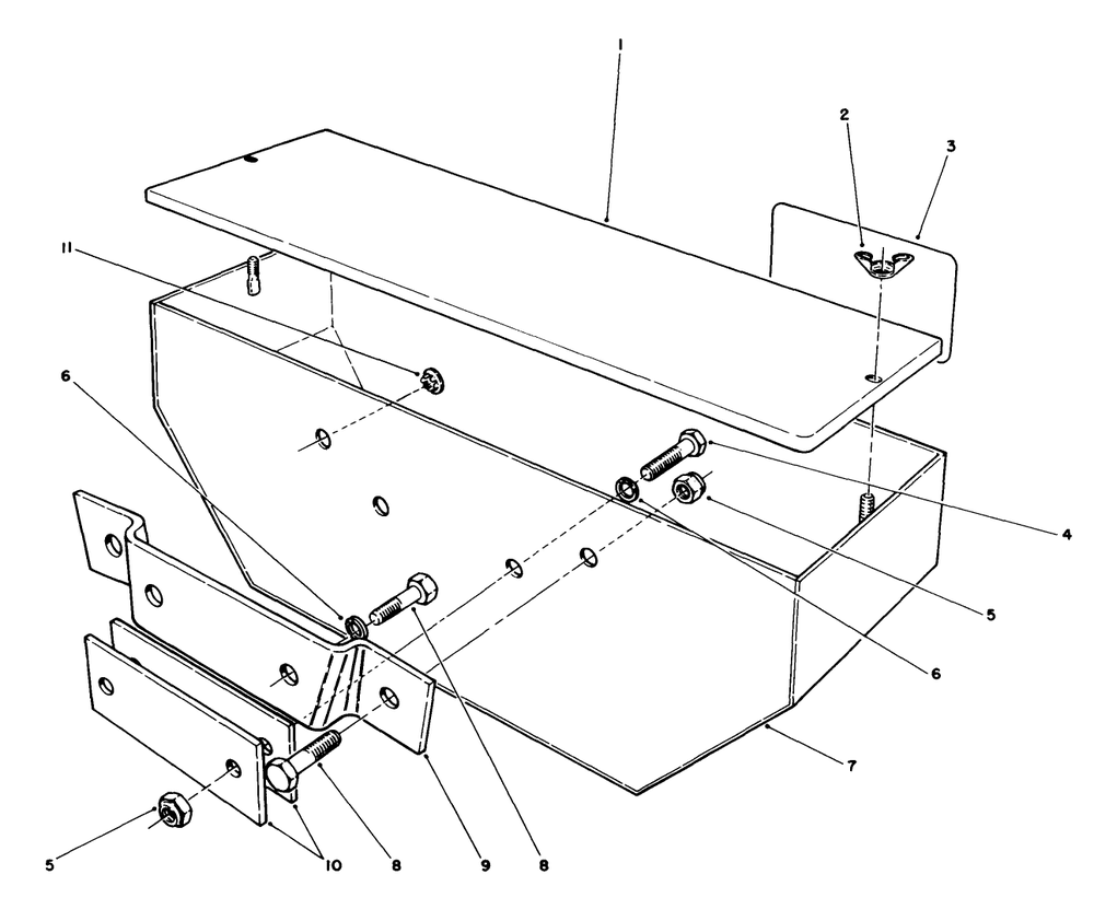 Weight Box Kit Model No. 62-6590 (Optional) Diagram and Parts List for 30718 0000001 - 0999999 Toro Lawn Tractor