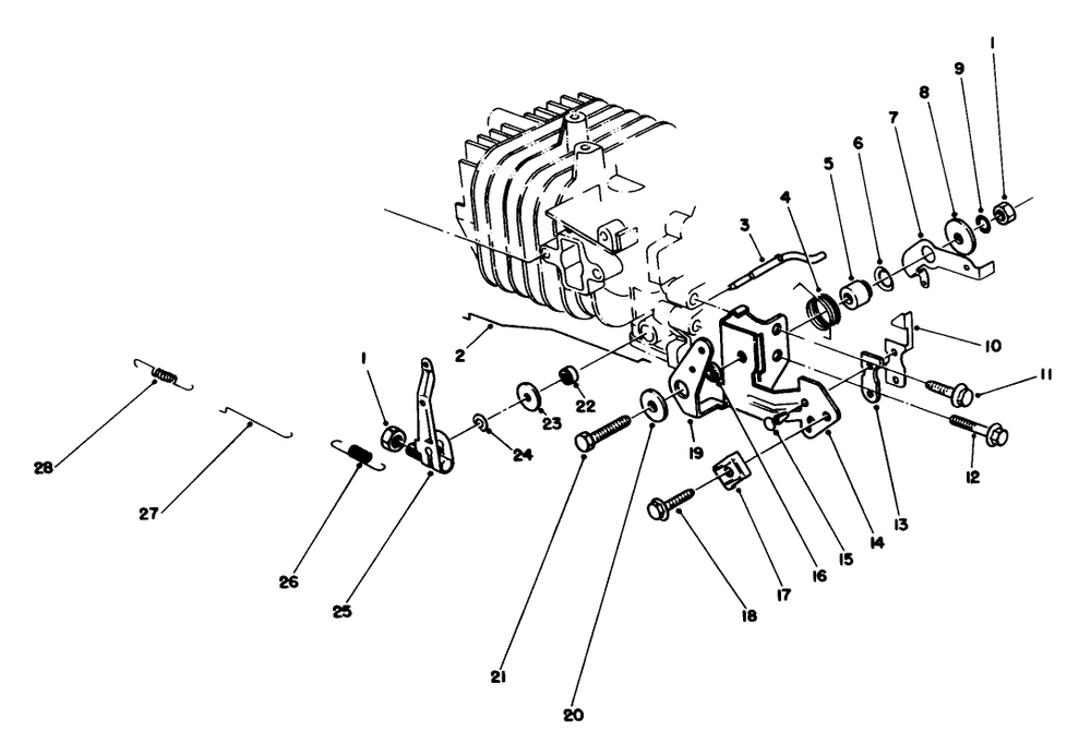 Governor Assembly Diagram and Parts List for 20745C 6000001 - 6999999 Toro Lawn Mower