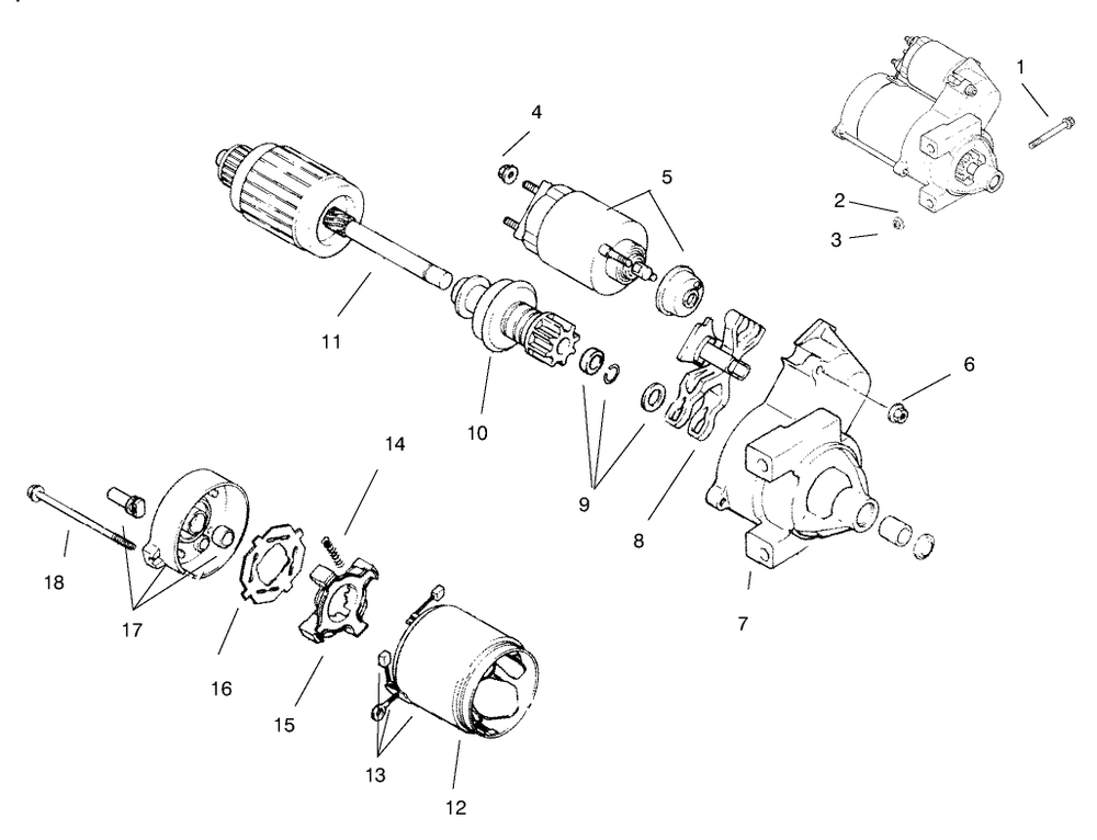 Starting System Diagram and Parts List for 74160 790001 - 799999 Toro Lawn Tractor