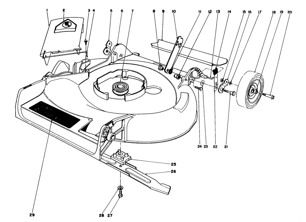 Housing Assembly Diagram and Parts List for 16780 4000001 - 4999999 Toro Lawn Mower