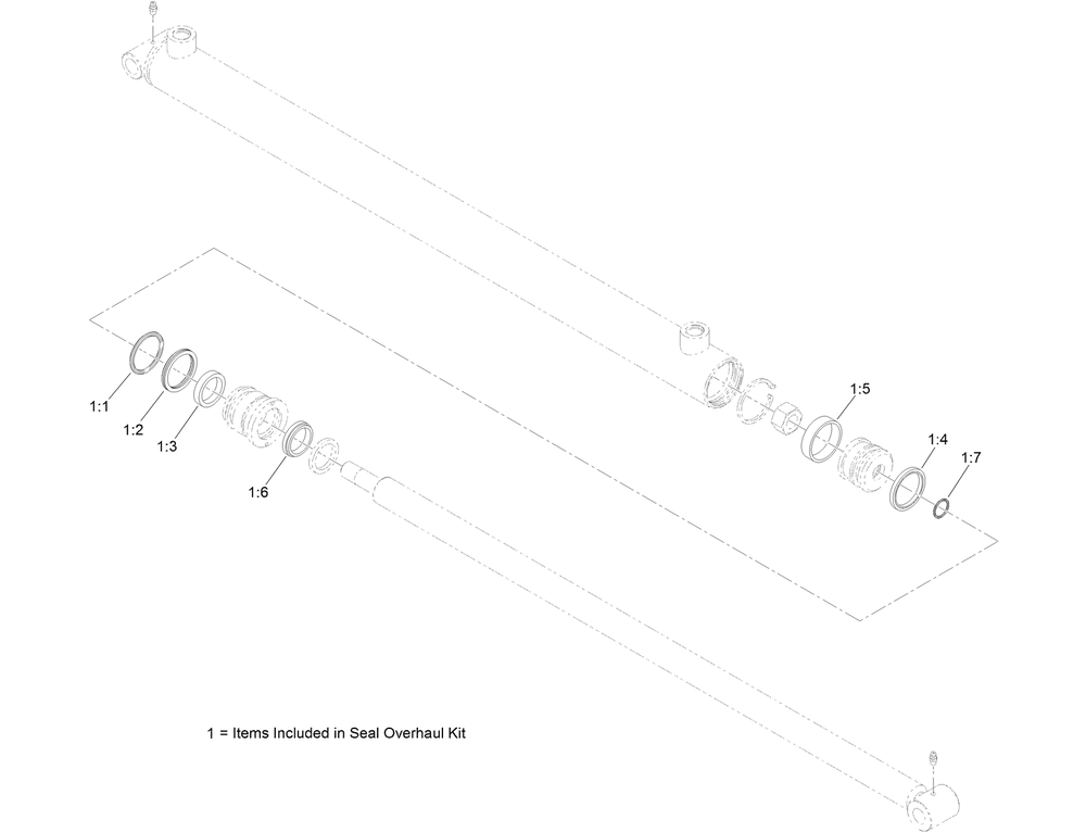 Hydraulic Cylinder Assembly No. 133-5960 Diagram and Parts List for 23803 400000000 - 999999999 Toro Lawn Tractor Accessories