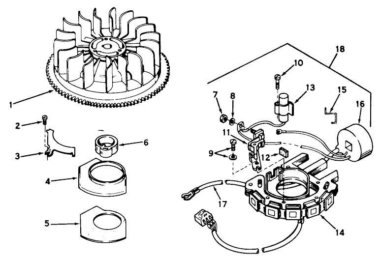 Magneto No. 610766 Assembly Diagram and Parts List for 55150 9000001 - 9999999 Toro Lawn Tractor