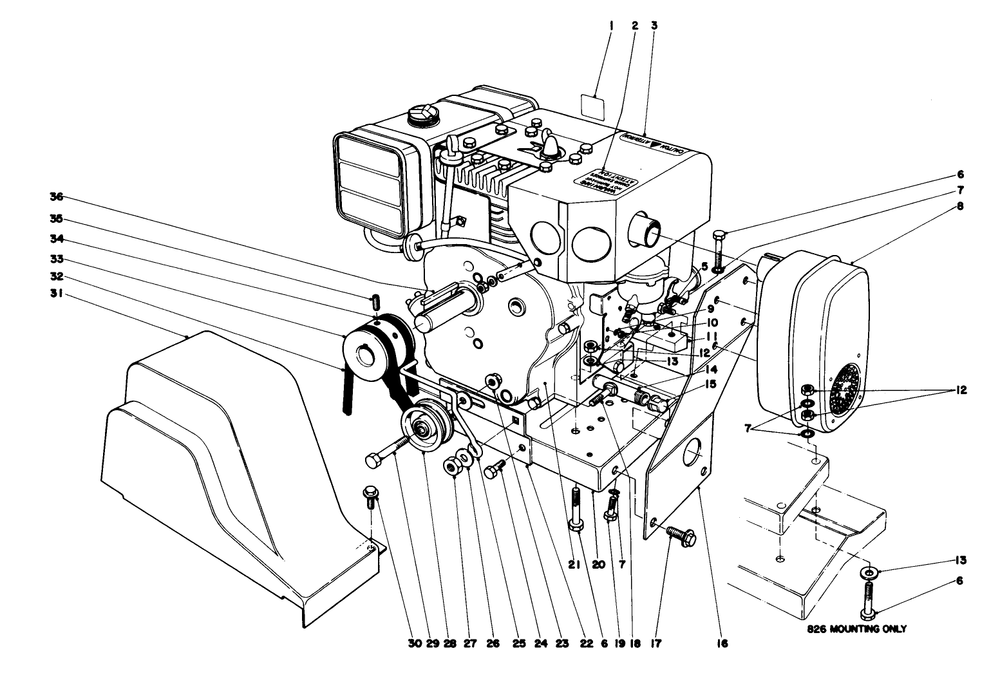 Engine Assembly Diagram and Parts List for 38150 9000001 - 9999999 Toro Snow Blower