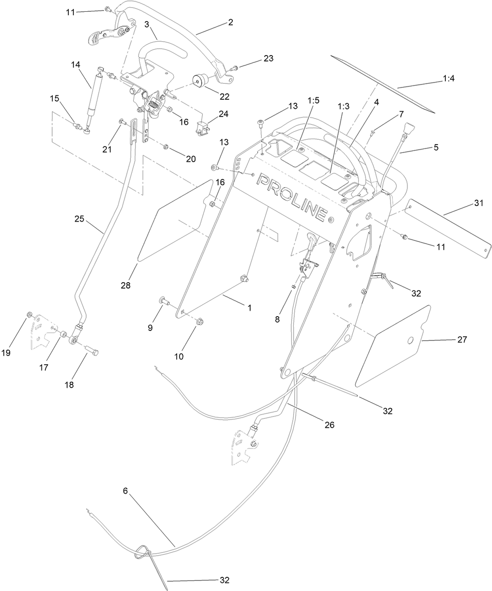 Operator Control Assembly Diagram and Parts List for 44409 407700000-409999999 Toro Lawn Mower