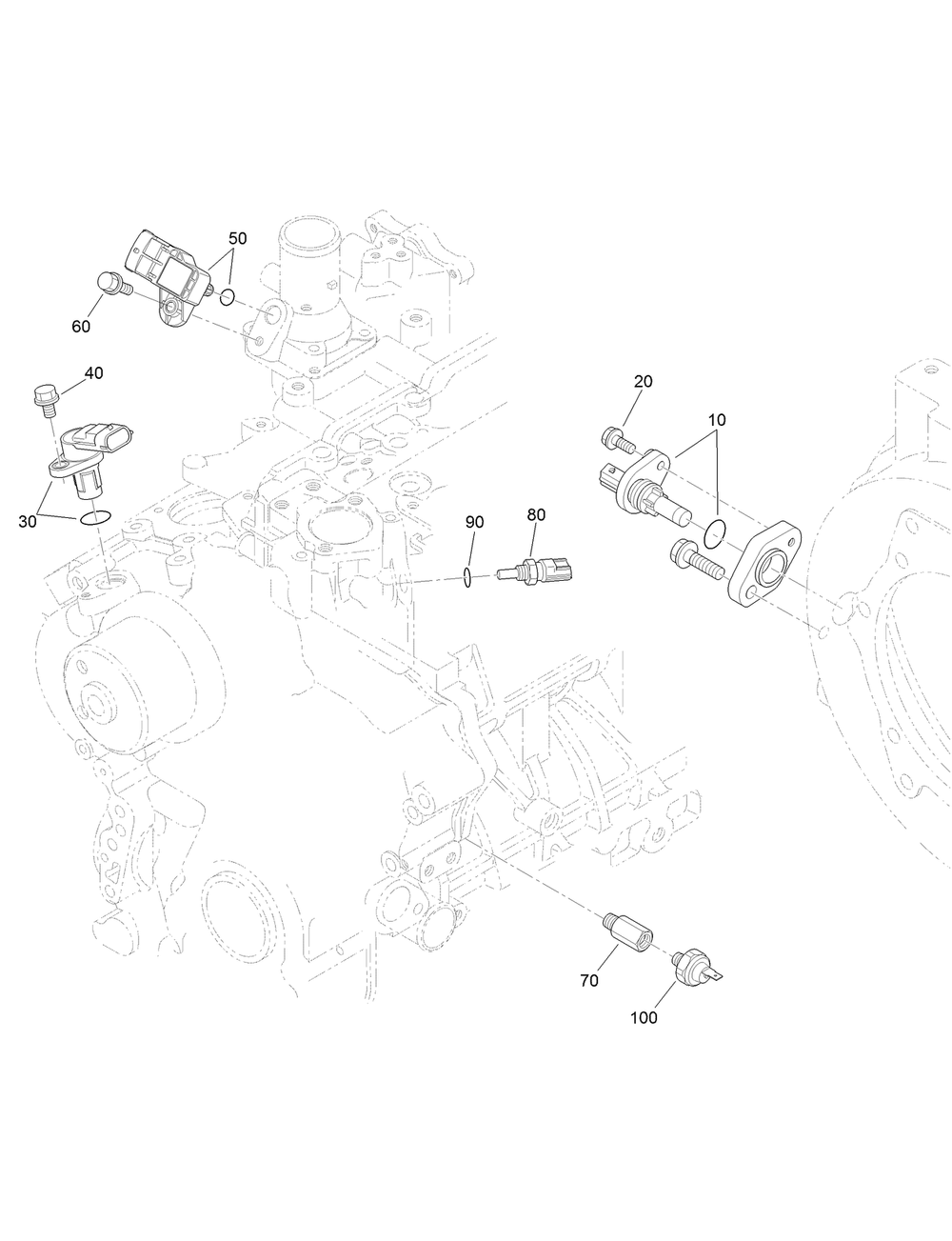 Oil Switch And Thermometer Assembly Diagram and Parts List for 22530 414400000 - 999999999 Toro Lawn Tractor Accessories