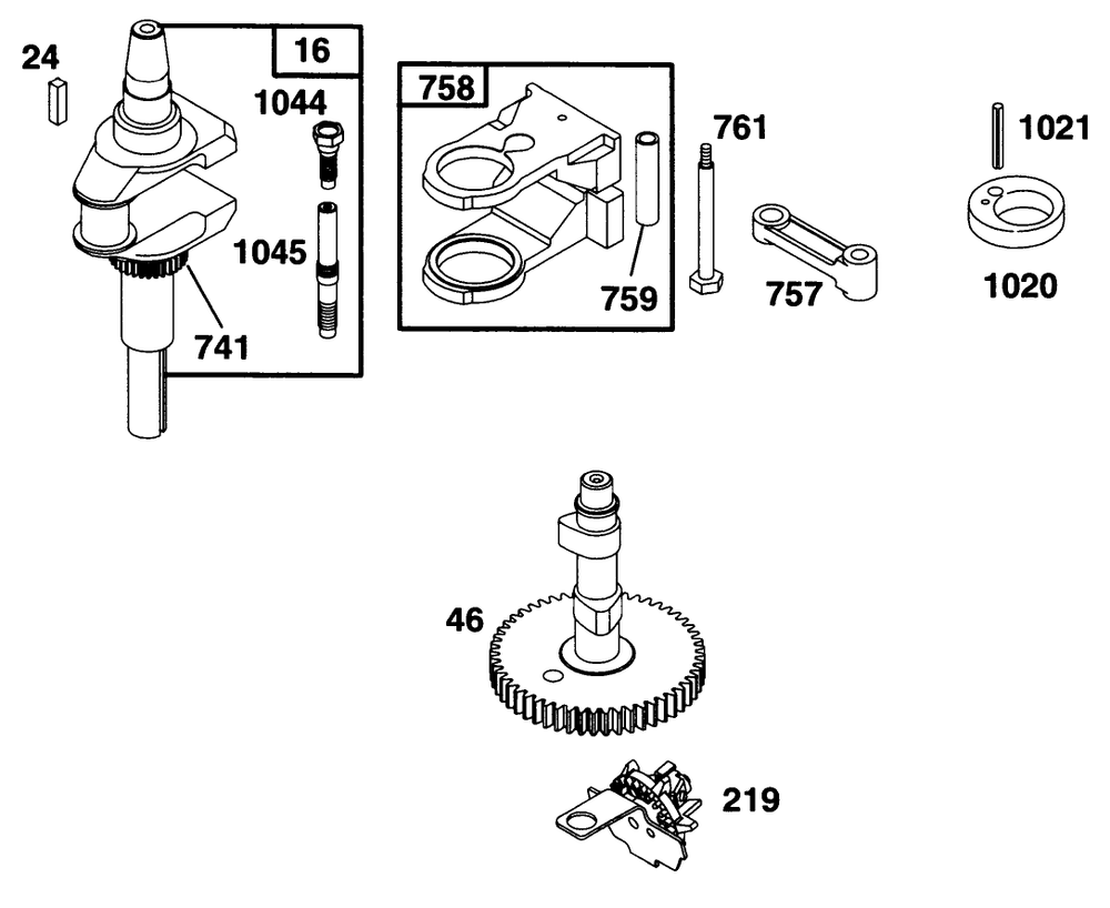 Engine Briggs & Stratton Model 28m707-0127-01 Diagram and Parts List for 70131 6900001 - 6999999 Toro Lawn Tractor