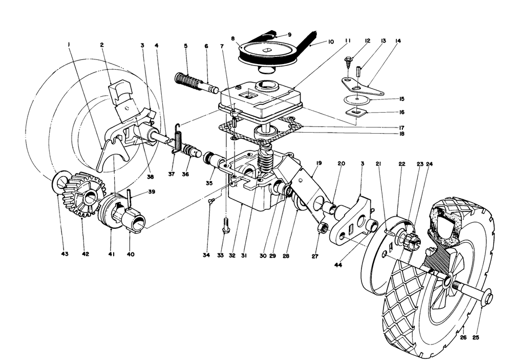 Gear Case Assembly Model 16297 Diagram and Parts List for 16165 1000001 - 1999999 Toro Lawn Mower