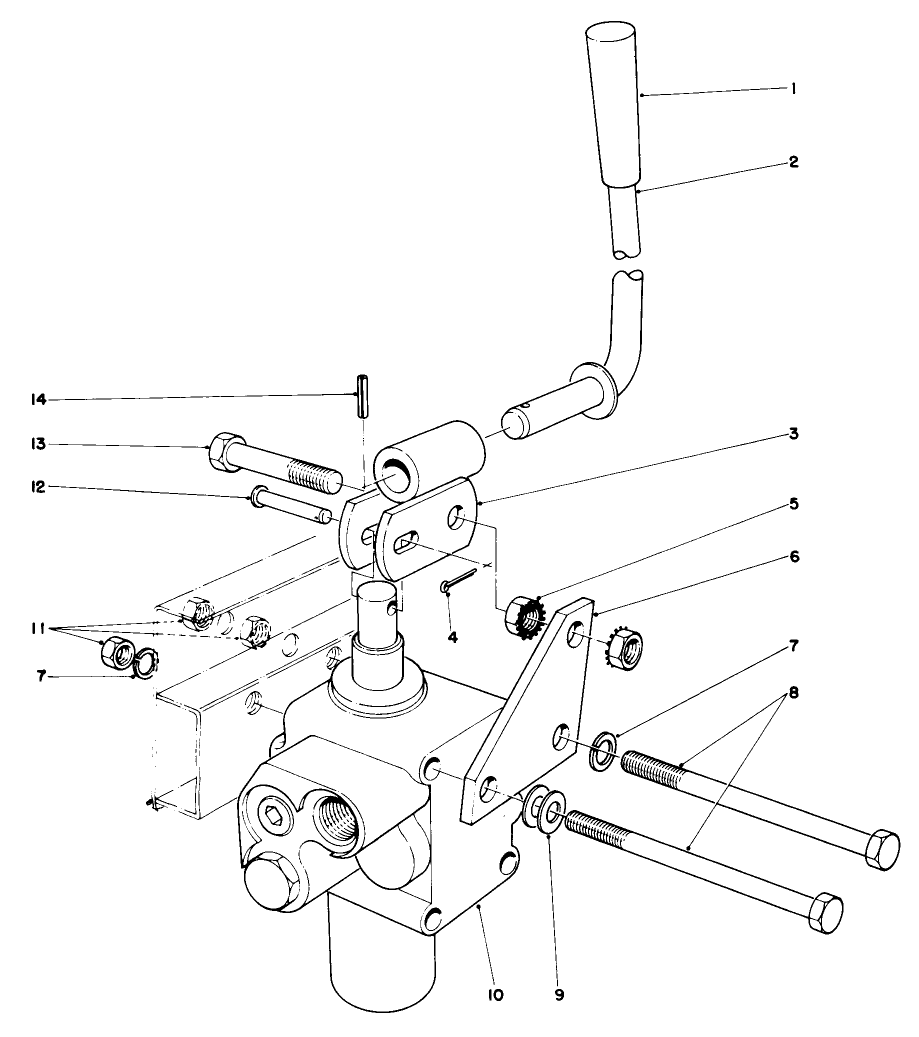 Valve And Lever Assembly Diagram and Parts List for 30775 300001 - 399999 Toro Lawn Tractor