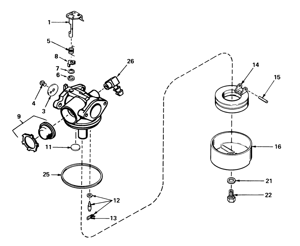 Carburetor No. 632050 Diagram and Parts List for 20758 1000001 - 1999999 Toro Lawn Mower