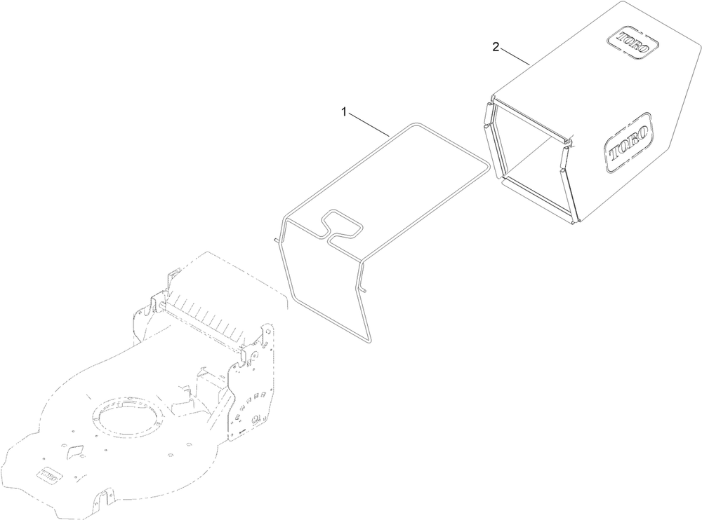 Grass Bag Assembly Diagram and Parts List for 21695 400000000 - 999999999 Toro Lawn Mower
