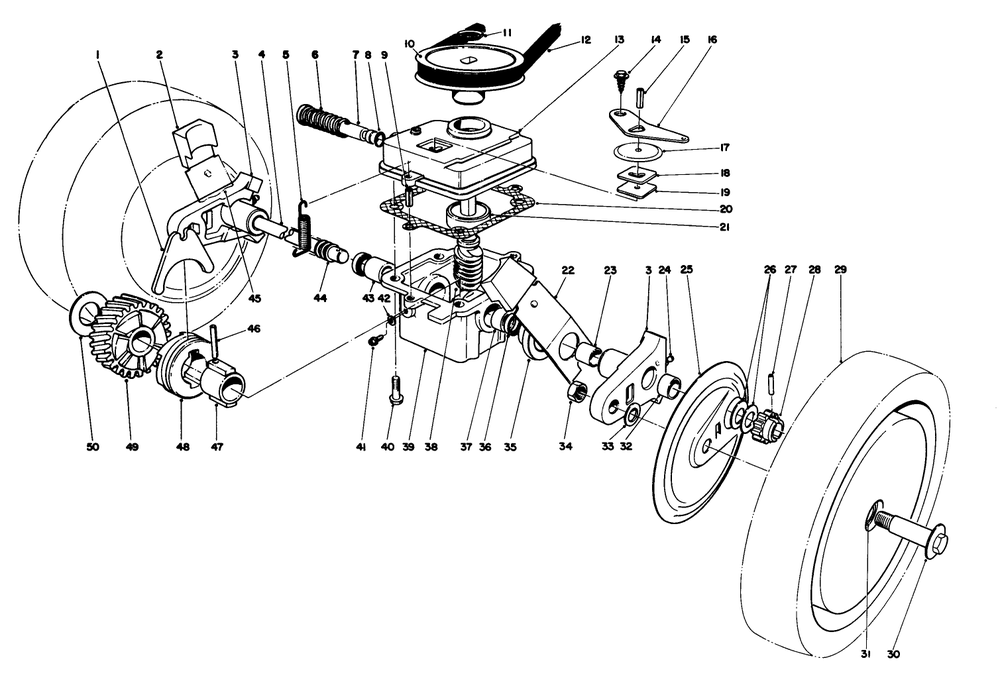 Gear Case Assembly Diagram and Parts List for 16299 5000001 - 5999999 Toro Lawn Mower