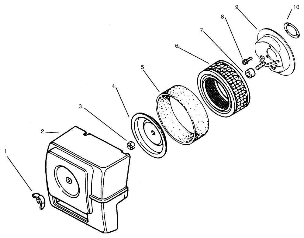 Air Cleaner Diagram and Parts List for 73363 7900001 - 7999999 Toro Lawn Tractor