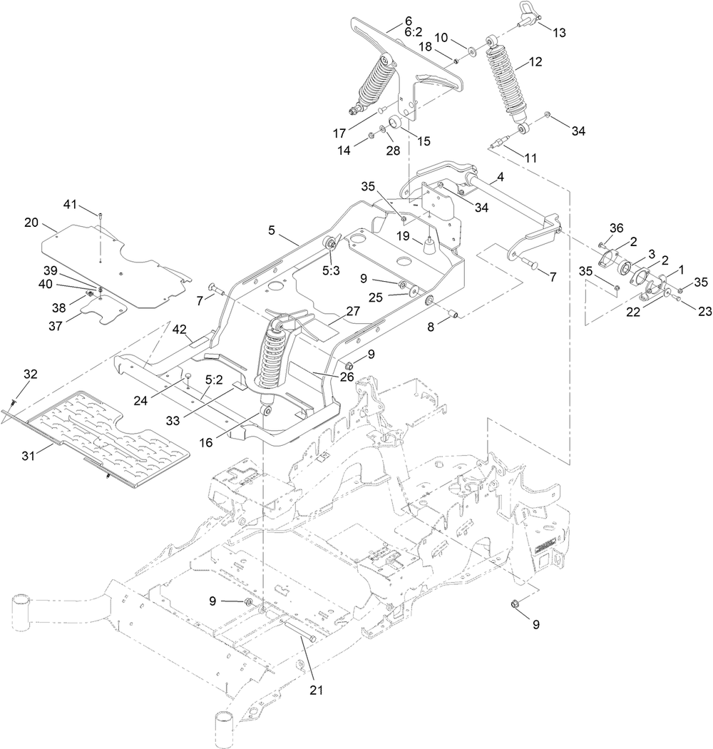 Frame Assembly Diagram and Parts List for 72969TE 412900000 - 999999999 Toro Lawn Tractor