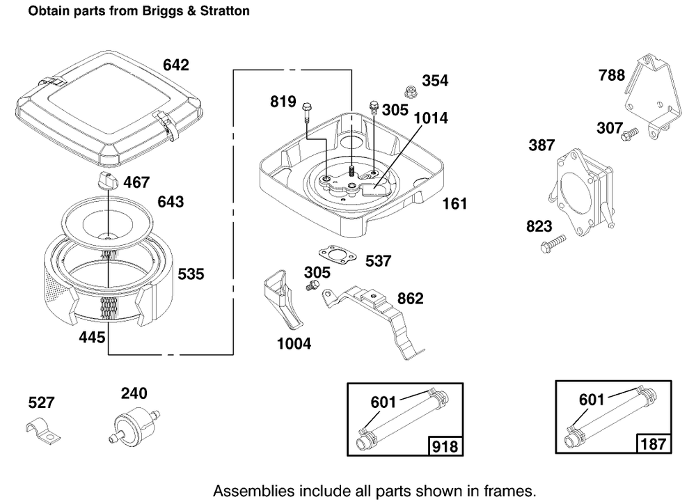 Engine Briggs & Stratton Model 303776-1188-A1 Diagram and Parts List for 30188 7900001 - 7999999 Toro Lawn Tractor Accessories