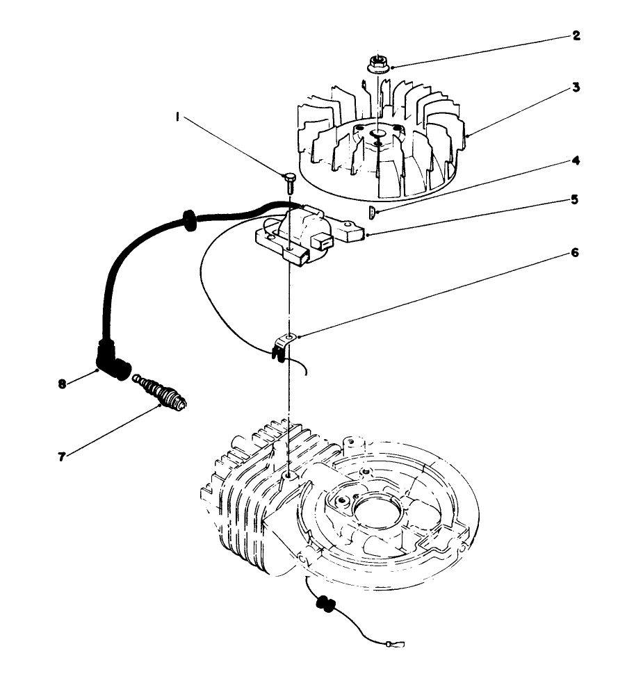 Ignition Assembly (Model No. 47pk9) Diagram and Parts List for 16212 0000001 - 0999999 Toro Lawn Mower