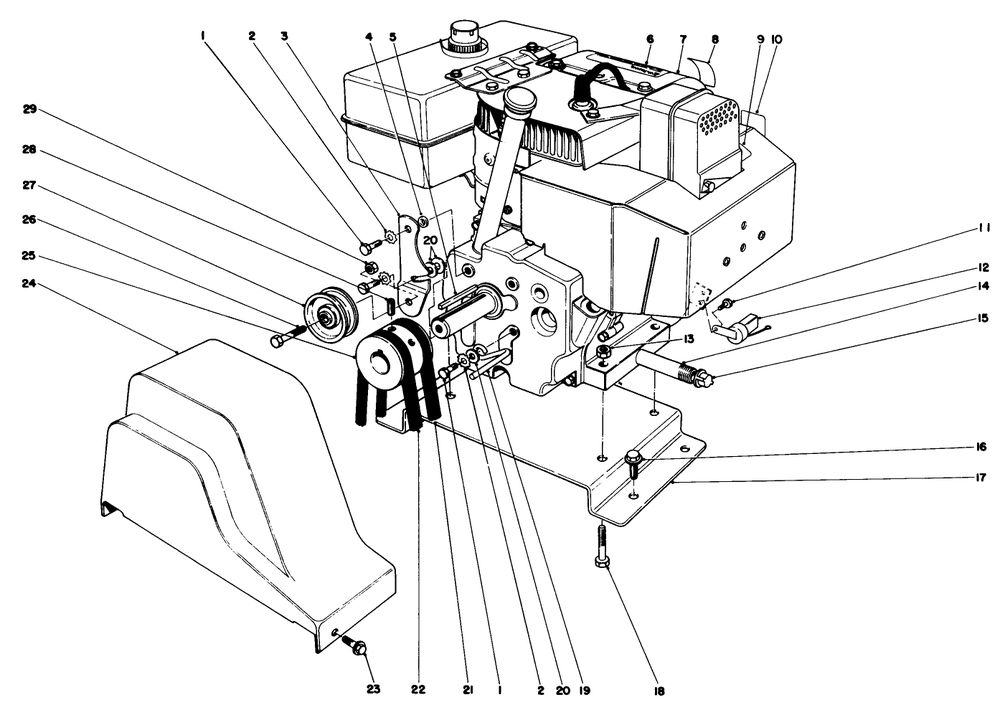Engine Assembly Diagram and Parts List for 38080 5000001 - 5999999 Toro Snow Blower